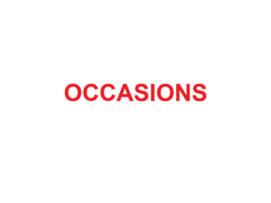 11 - OCCASIONS